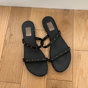 AGL Black Leather Sandals